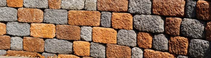 outdoor masonry retaining wall