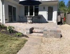 raised brick patio